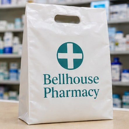 Customized plastic bags for pharmacies and clinics