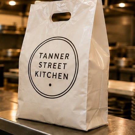 Customized plastic bags for restaurants and takeaway